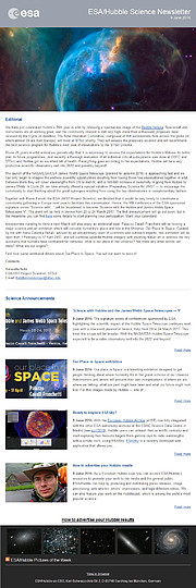 Screenshot of the June issue of ESA/Hubble Science Newsletter