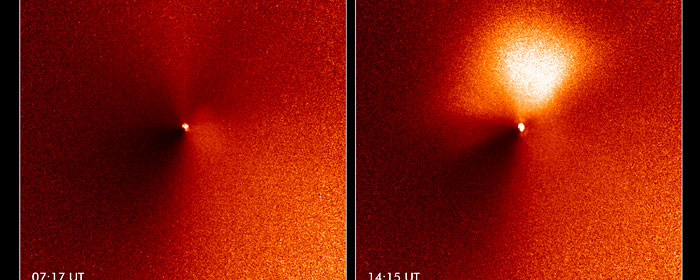 Hubble captures outburst from comet targeted by Deep Impact