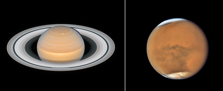 Mars and Saturn close to opposition