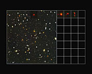 Extracting close-ups of 28 young distant galaxies